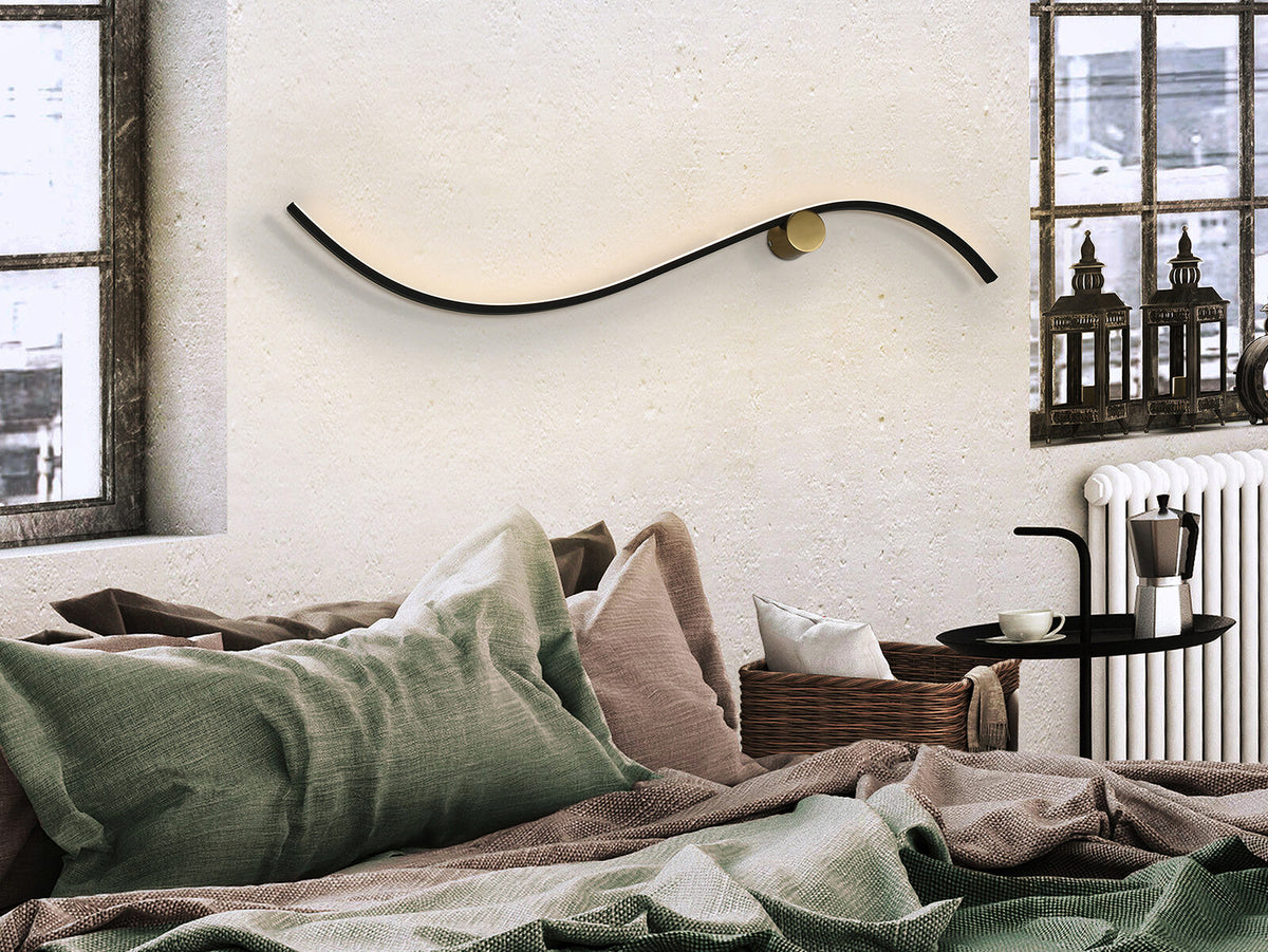 Aplique LED Siloe negro y oro