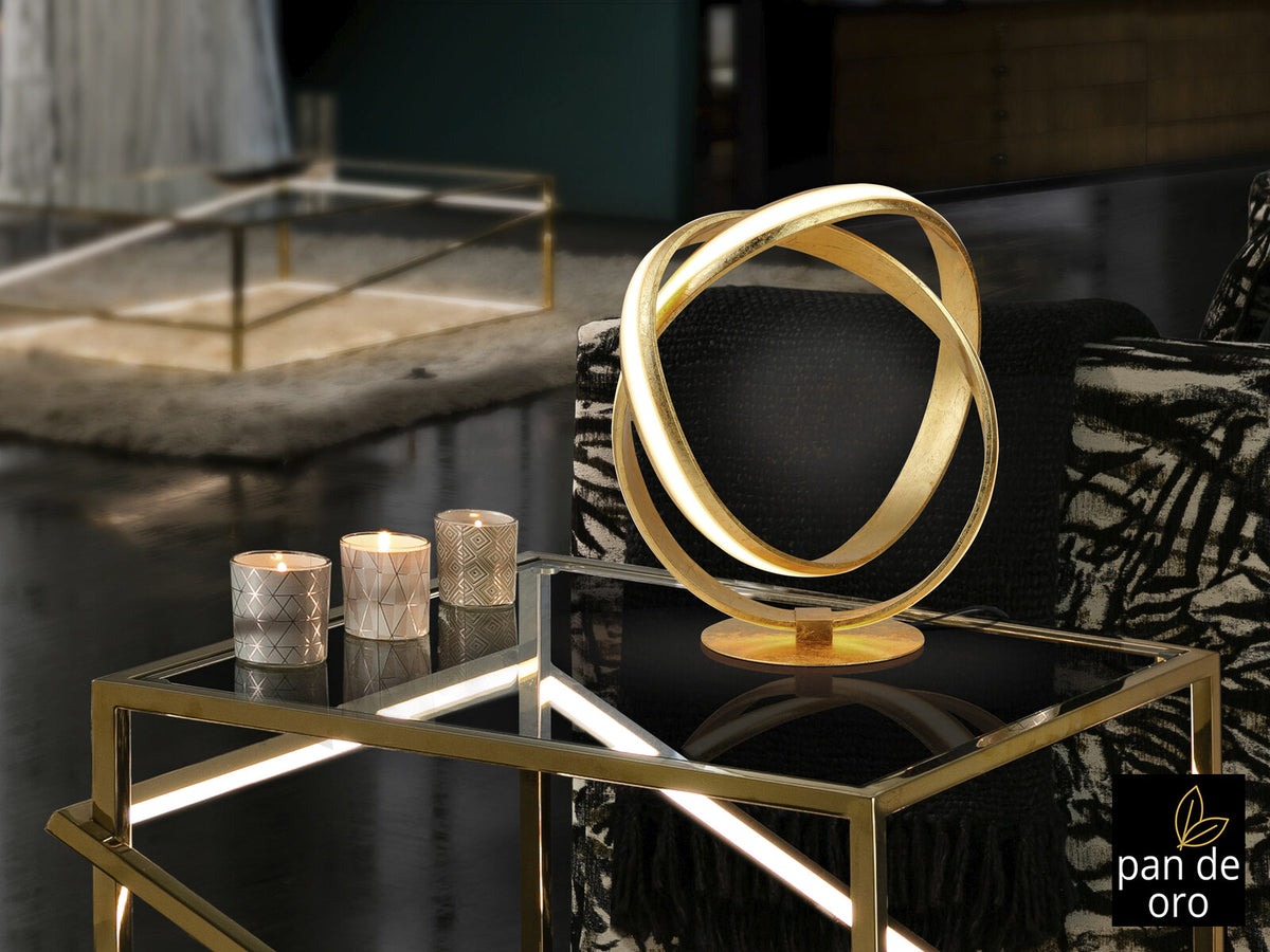 Lámpara de mesa Lazas LED pan de oro Ø30