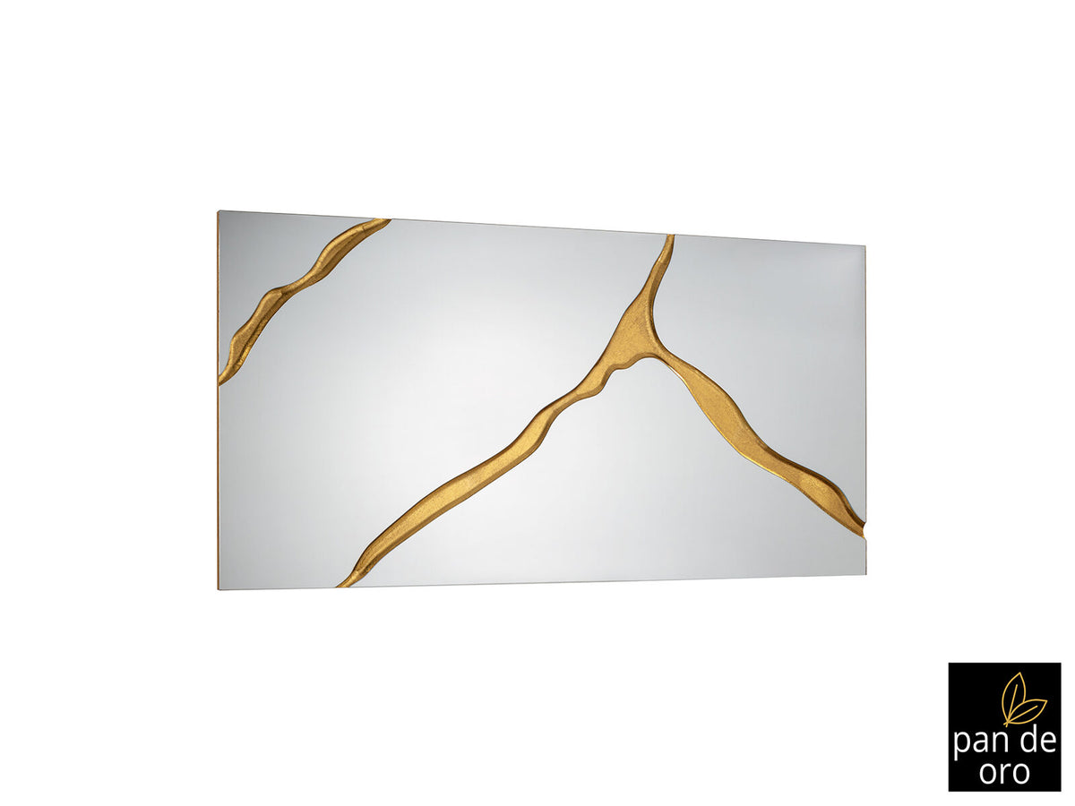 Espejo rectangular Surcos II 180 × 80 pan de oro