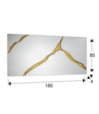 Espejo rectangular Surcos II 180 × 80 pan de oro - medidas