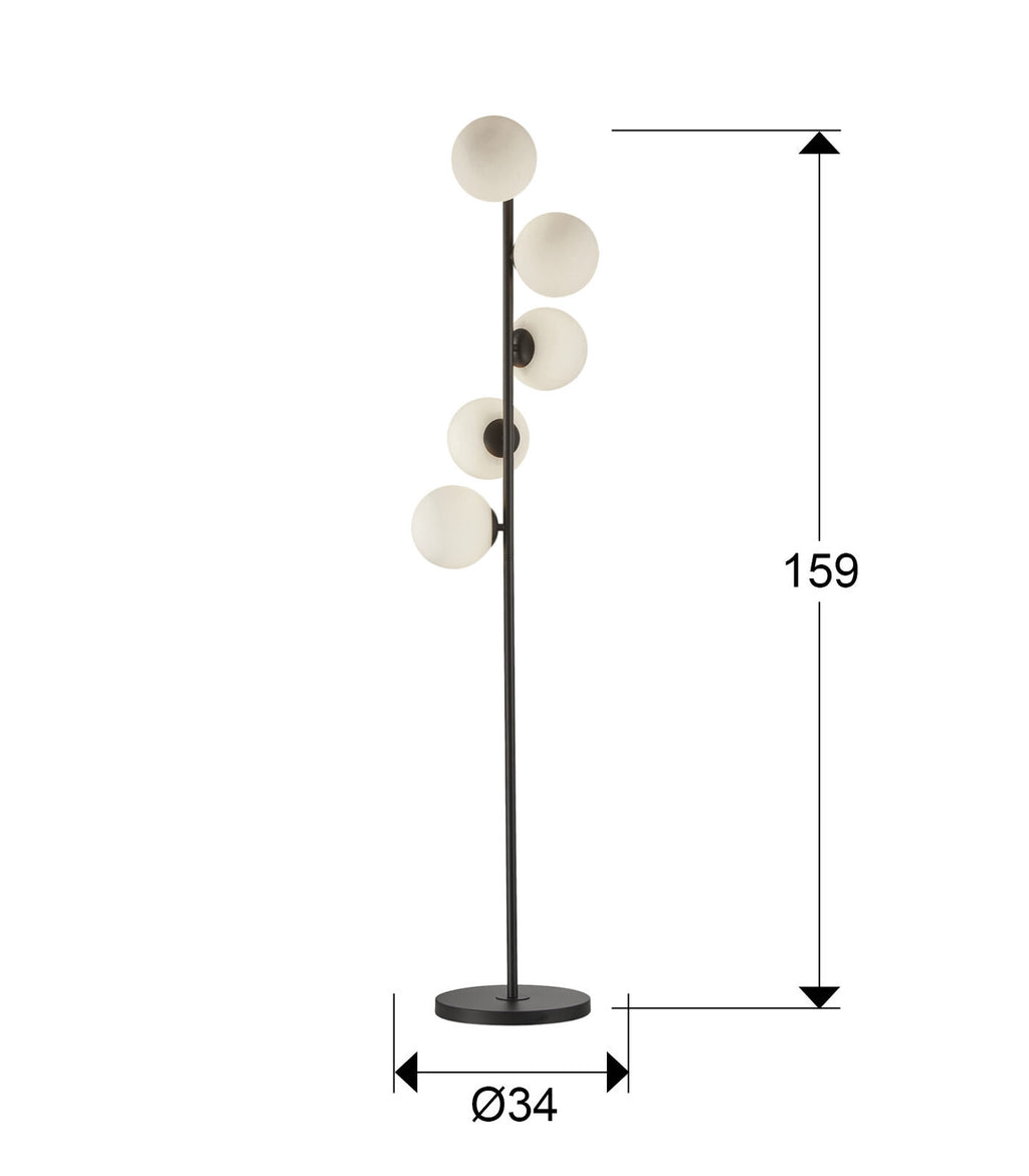 Lámpara de pie Inoa 5 luces - medidas