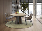 Mesa de comedor Samara redonda Ø138 travertino y marrón