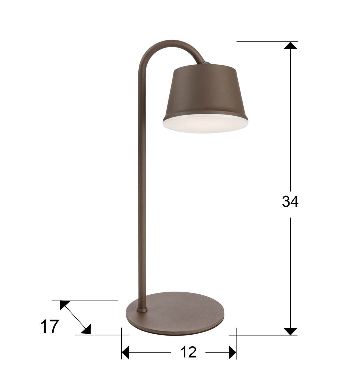Lámpara de mesa portátil LED Cuco - medidas