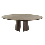 Mesa de centro Samara ovalada travertino y marrón