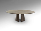 Mesa de centro Samara ovalada travertino y marrón