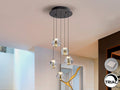 Lámpara de techo Zaria 5 luces redonda Ø33 negro y oro