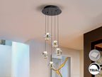 Lámpara de techo Zaria 5 luces redonda Ø33 negro y oro