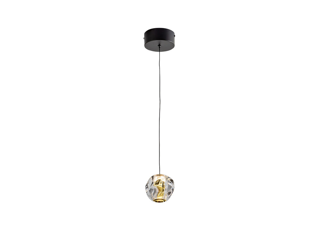 Lámpara colgante Zaria negro y dorado