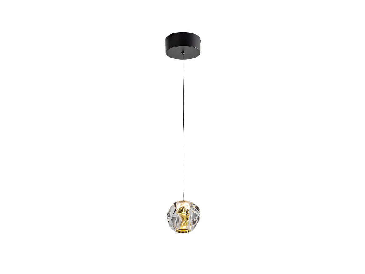 Lámpara colgante Zaria negro y dorado