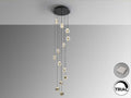 Lámpara de techo Zaria 13 luces Ø43 negro y oro