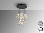 Lámpara de techo Zaria 13 luces Ø43 negro y oro