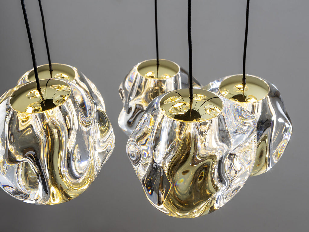 Lámpara de techo Zaria 13 luces Ø43 negro y oro