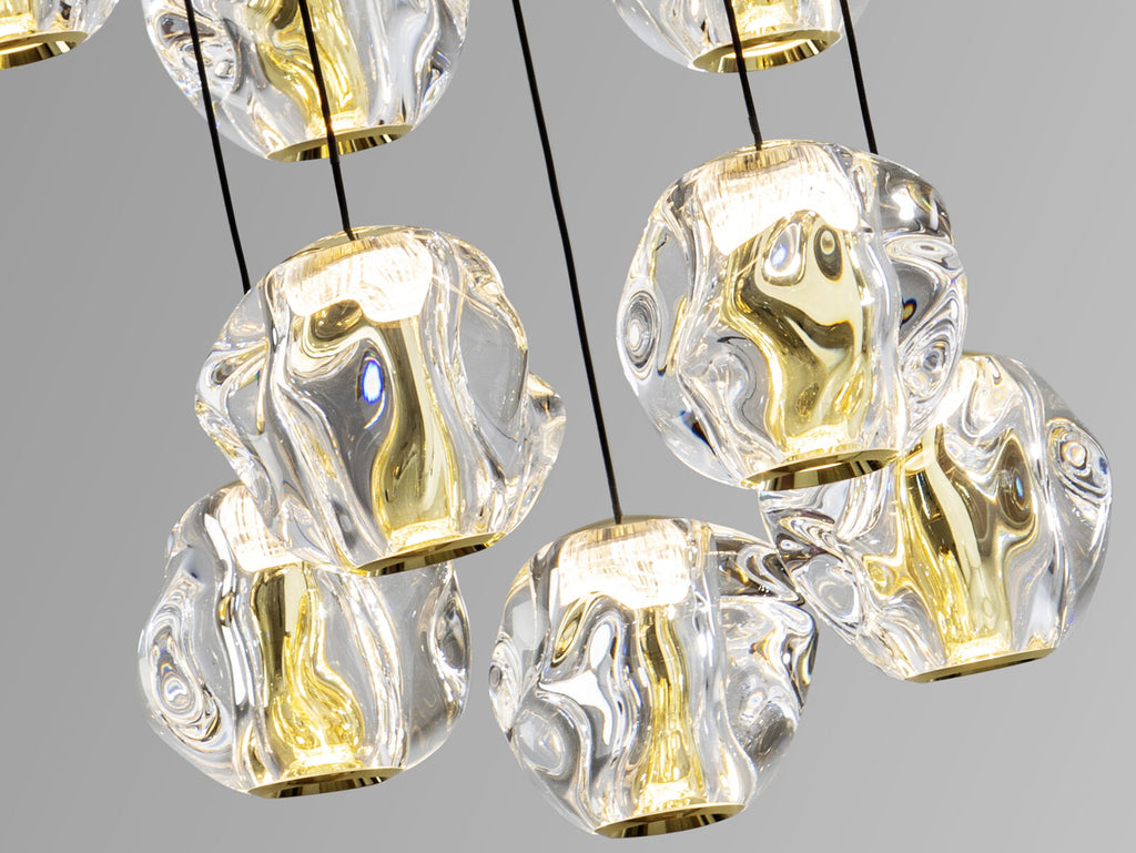 Lámpara de techo Zaria 13 luces Ø43 negro y oro