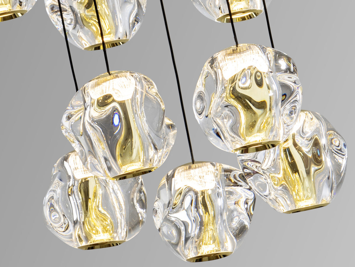 Lámpara de techo Zaria 13 luces Ø43 negro y oro