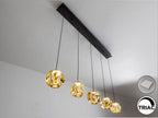 Lámpara de techo Zaria 5 luces lineal negro y bronce