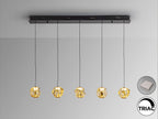 Lámpara de techo Zaria 5 luces lineal negro y bronce
