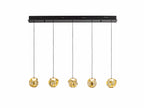 Lámpara de techo Zaria 5 luces lineal negro y bronce