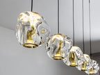 Lámpara de techo Zaria 5 luces lineal negro y oro