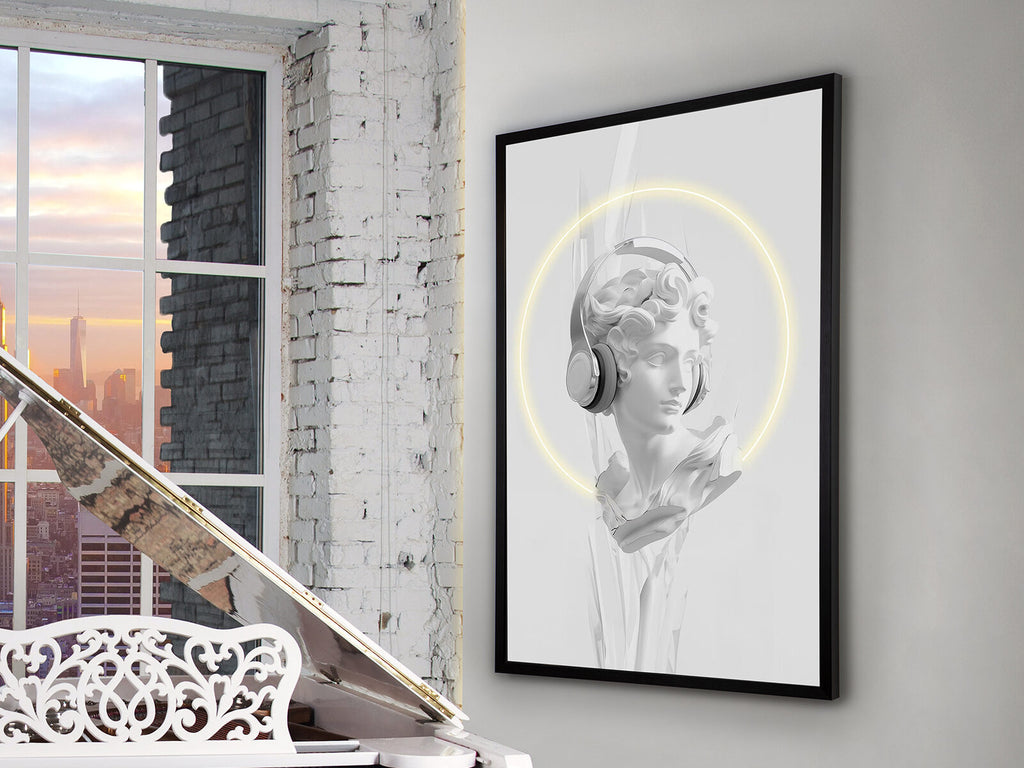 Cuadro con luz LED Busto blanco 80 × 120