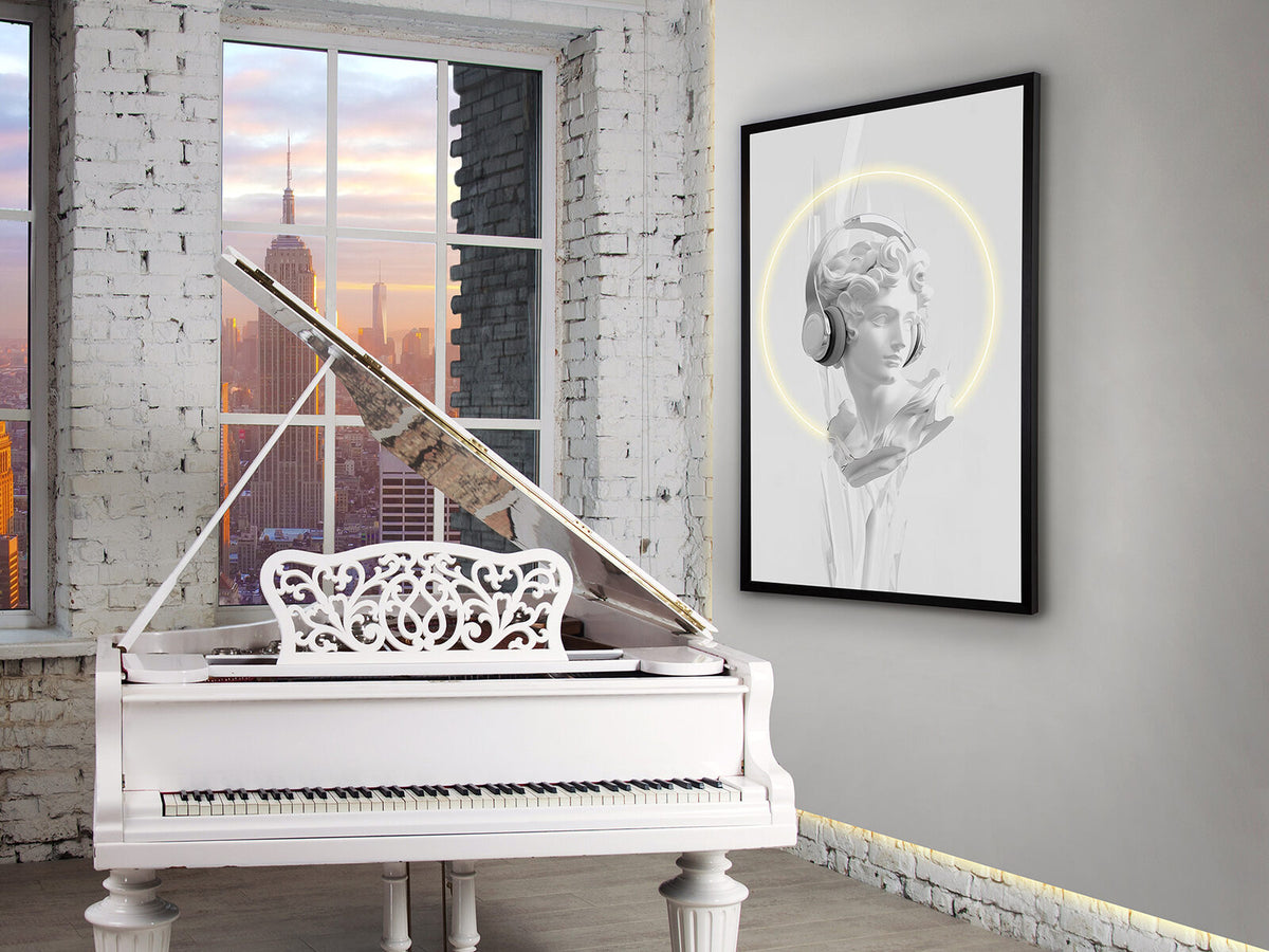 Cuadro con luz LED Busto blanco 80 × 120