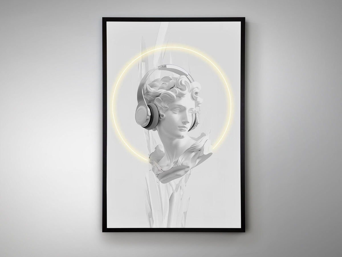 Cuadro con luz LED Busto blanco 80 × 120