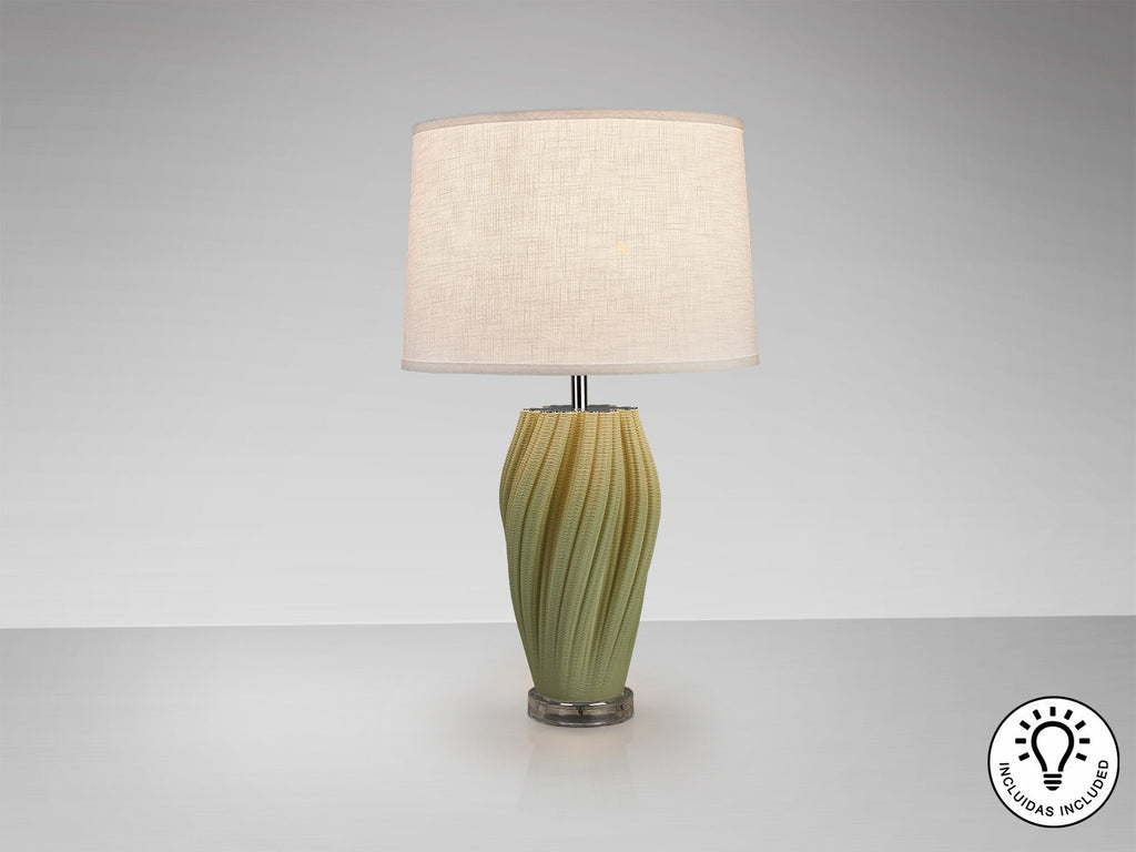 Lámpara de mesa Salome cerámica verde claro