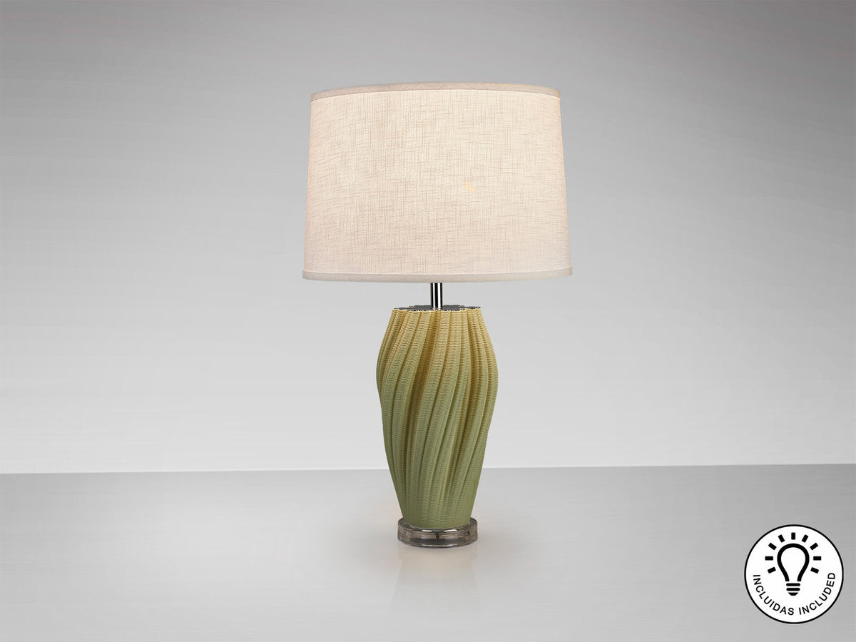 Lámpara de mesa Salome cerámica verde claro