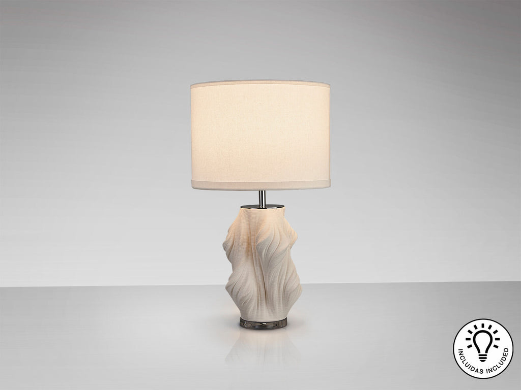 Lámpara de mesa Kaos cerámica blanco