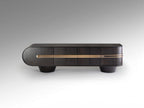 Mueble de TV Luca 4 puertas roble oscuro y oro rosa
