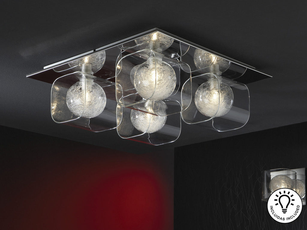 Plafón Eclipse 4 luces cromo