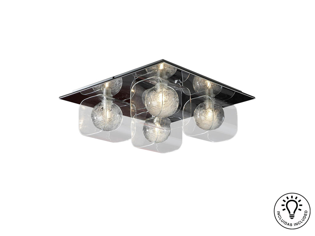 Plafón Eclipse 4 luces cromo
