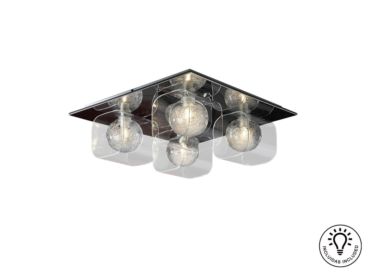 Plafón Eclipse 4 luces cromo