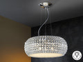Lámpara de techo Diamond 9 luces grande cromo