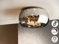 Plafón Argos 5 luces cromo Ø40 dimable con mando