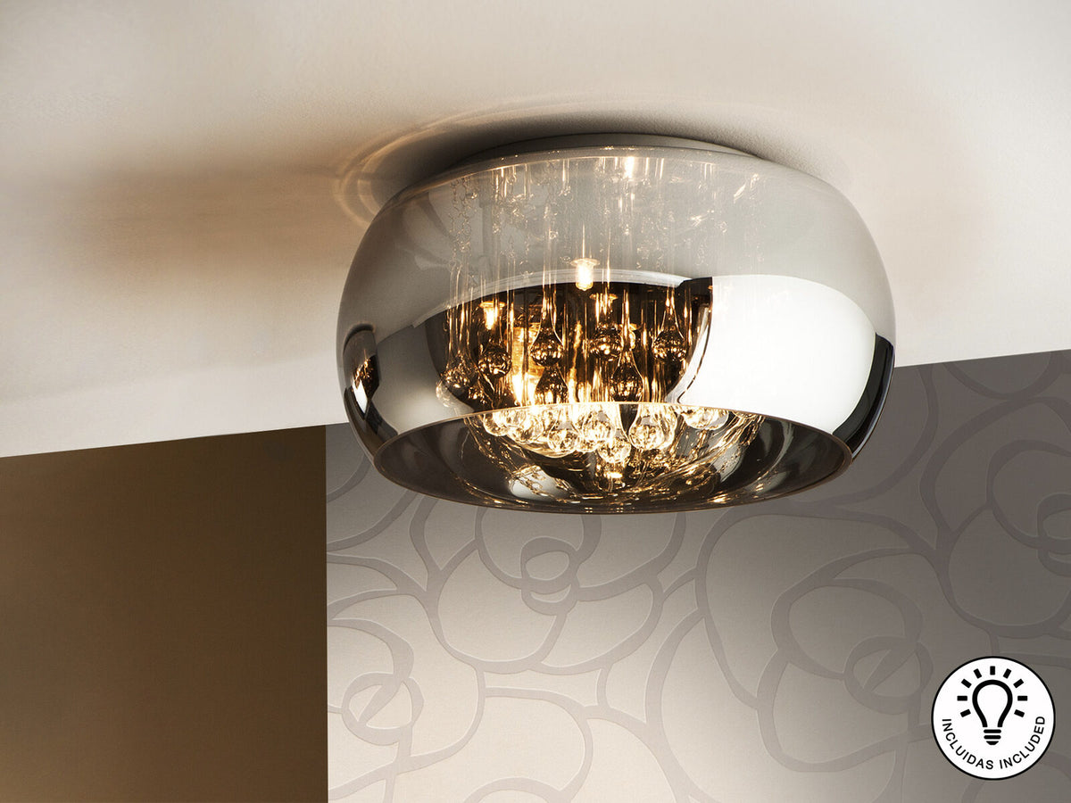 Plafón Argos 5 luces cromo Ø40