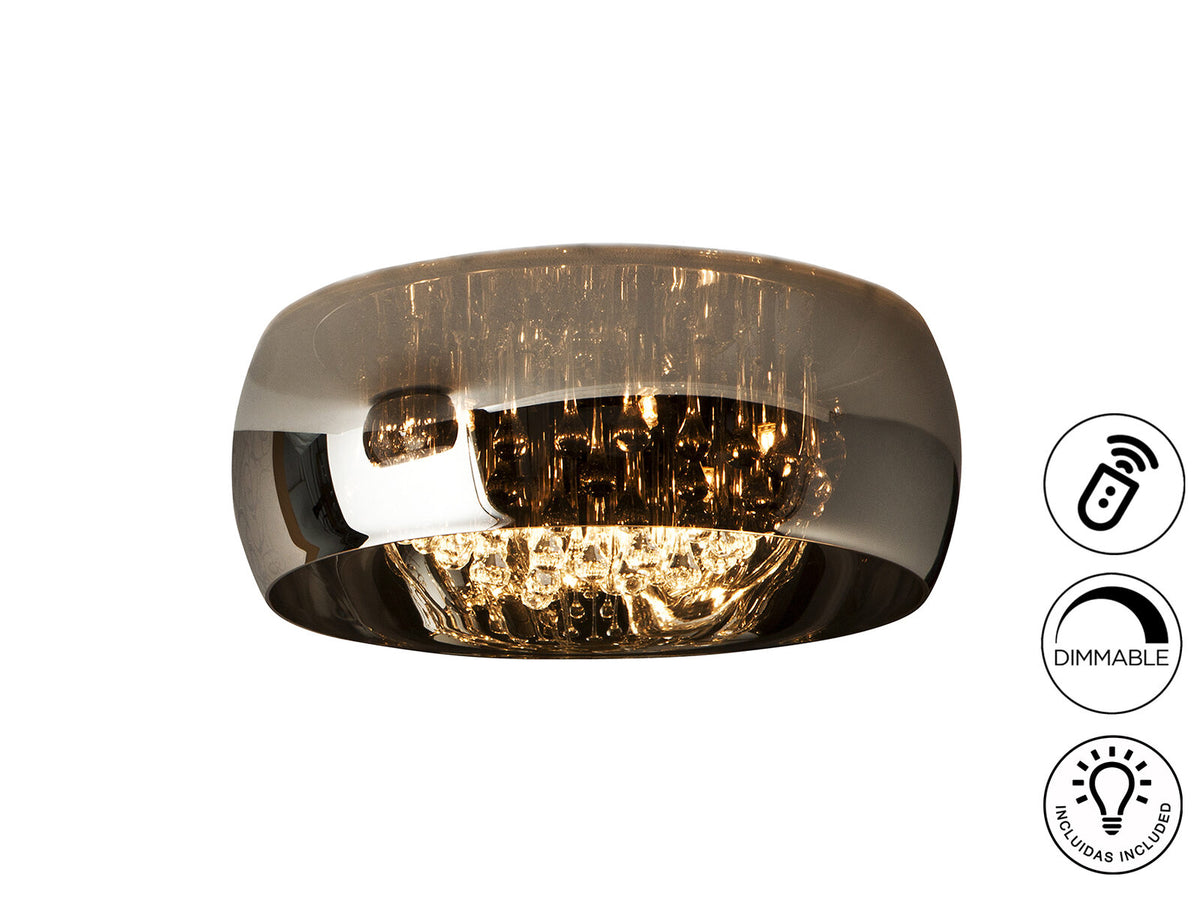 Plafón Argos 6 luces cromo Ø50 dimable con mando