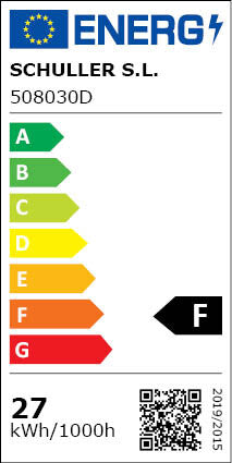 Plafón Argos 6 luces cromo Ø50 dimable con mando - etiqueta energética