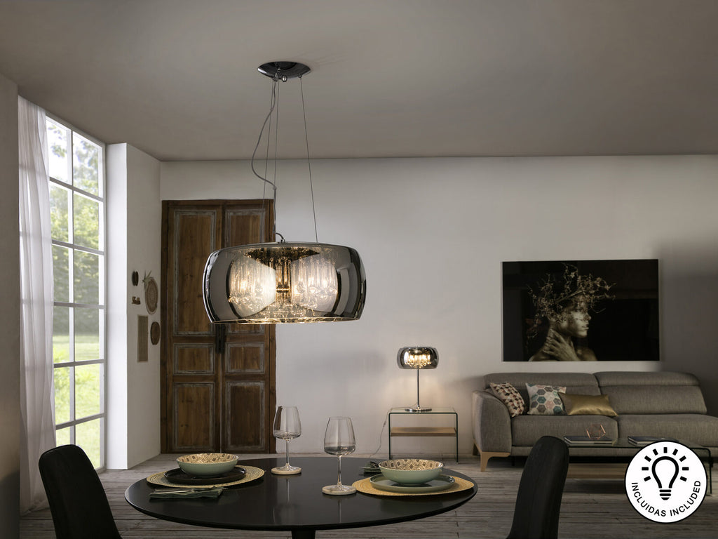 Lámpara de techo Argos 6 luces cromo Ø50