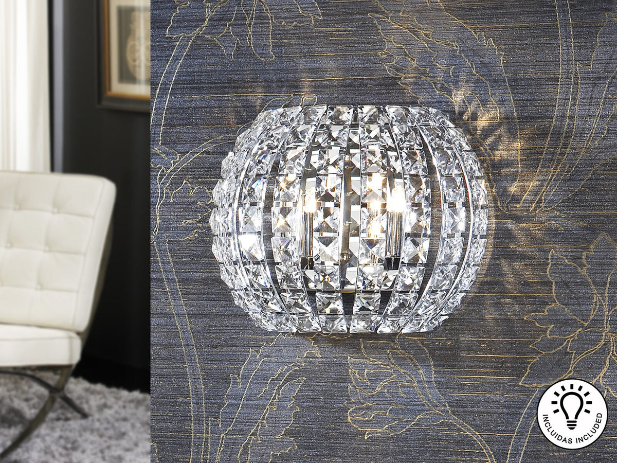 Aplique Diamond 2 luces cromo
