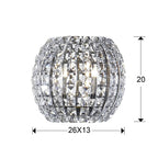 Aplique Diamond 2 luces cromo - medidas