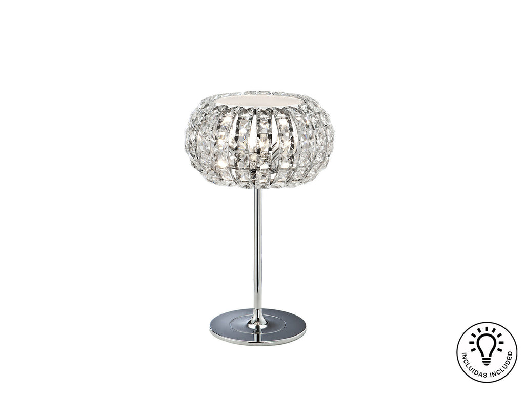 Lámpara de mesa Diamond 3 luces cromo