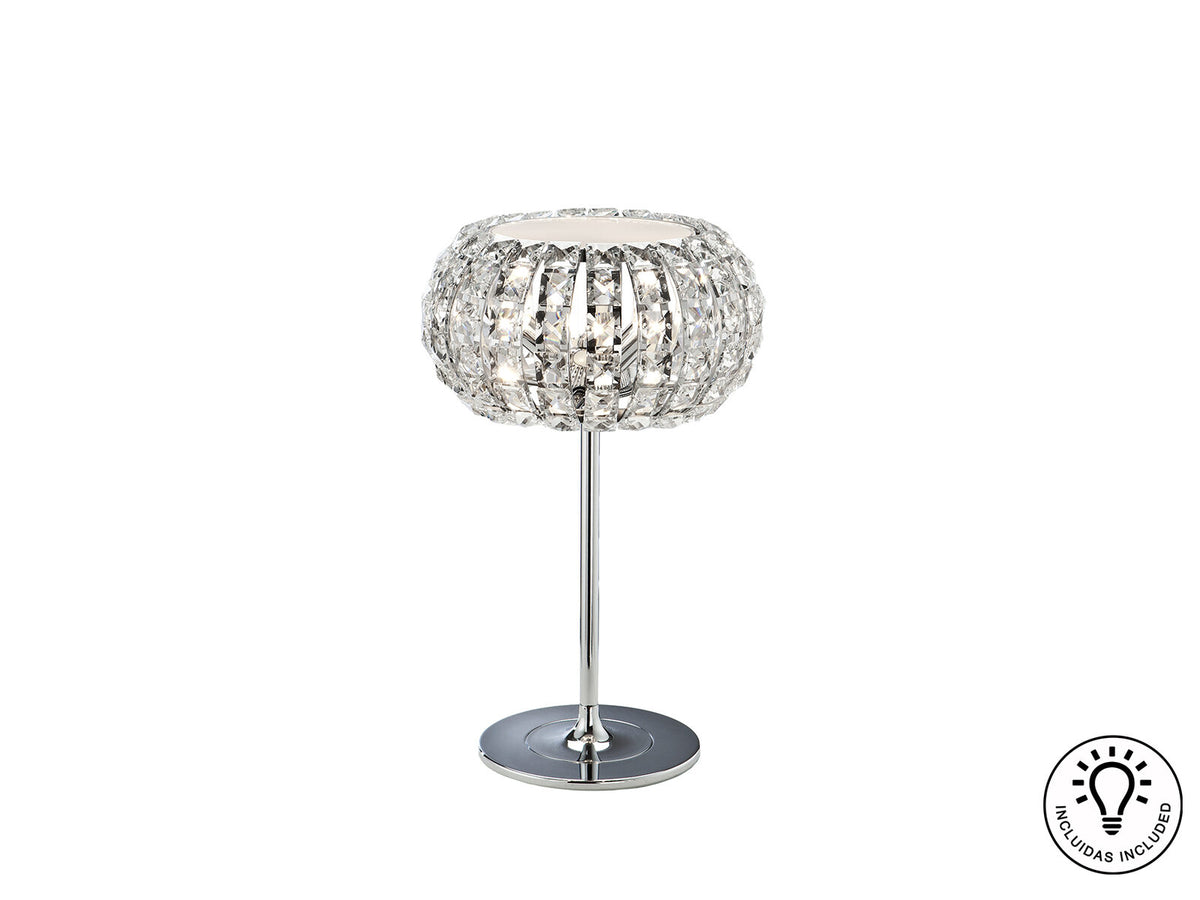 Lámpara de mesa Diamond 3 luces cromo