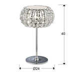 Lámpara de mesa Diamond 3 luces cromo - medidas