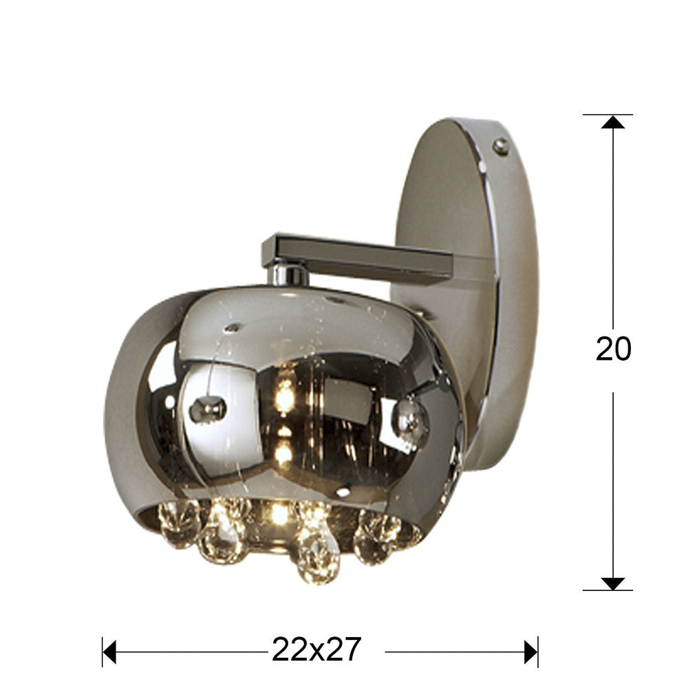 Aplique Argos 1 luz cromo - medidas