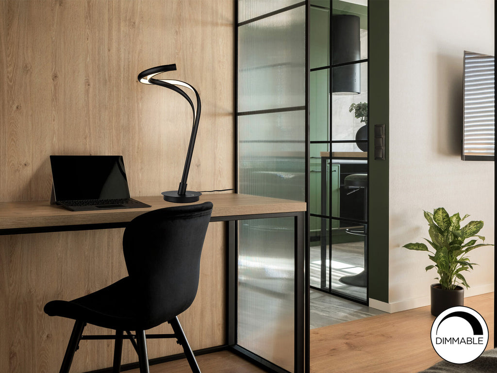Lámpara de mesa Danza LED grande negro