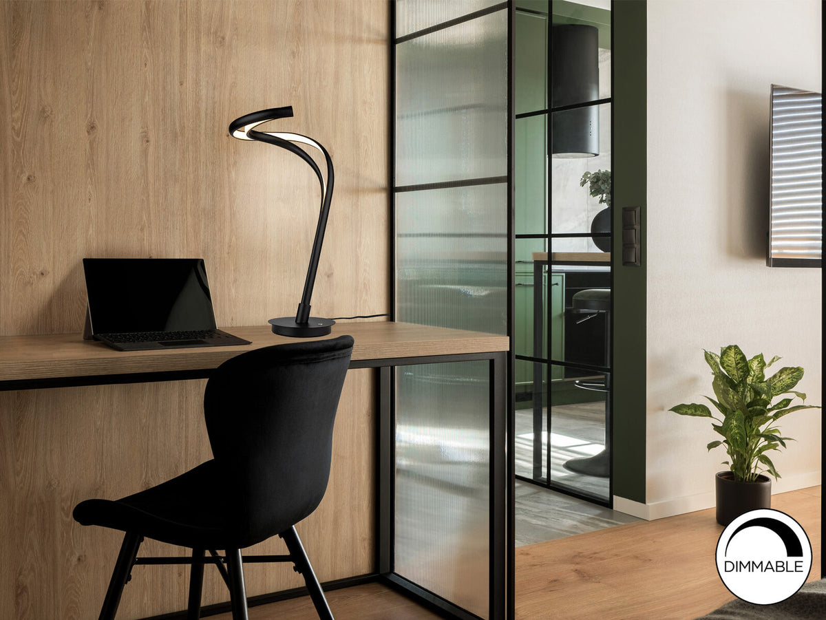 Lámpara de mesa Danza LED grande negro