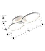Plafón LED Sios 3 aros blanco - medidas