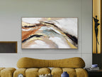 Cuadro pintado a mano Gestos 100 × 180 cm marco dorado