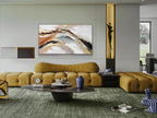 Cuadro pintado a mano Gestos 100 × 180 cm marco dorado