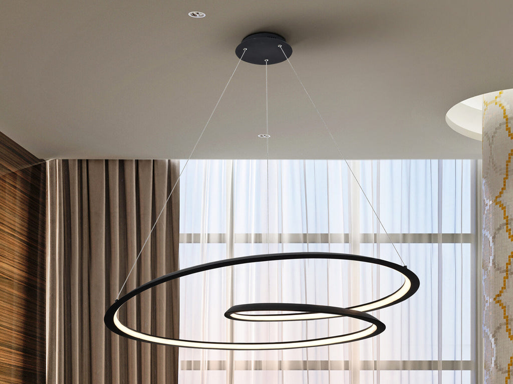 Lámpara de techo Looping LED negro Ø97